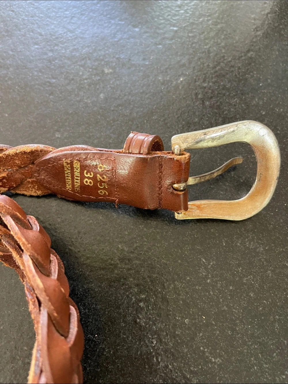 LOT Vintage Brown Braided Leather Belts